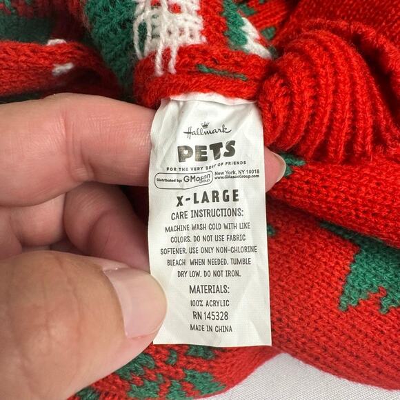 Hallmark Pets Dog Sweater Size XL Red Green Christmas - Picture 5 of 8
